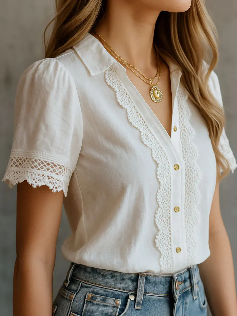 Linen Shirt Breathable - Eleganckie damskie koszule, codzienne bluzki w