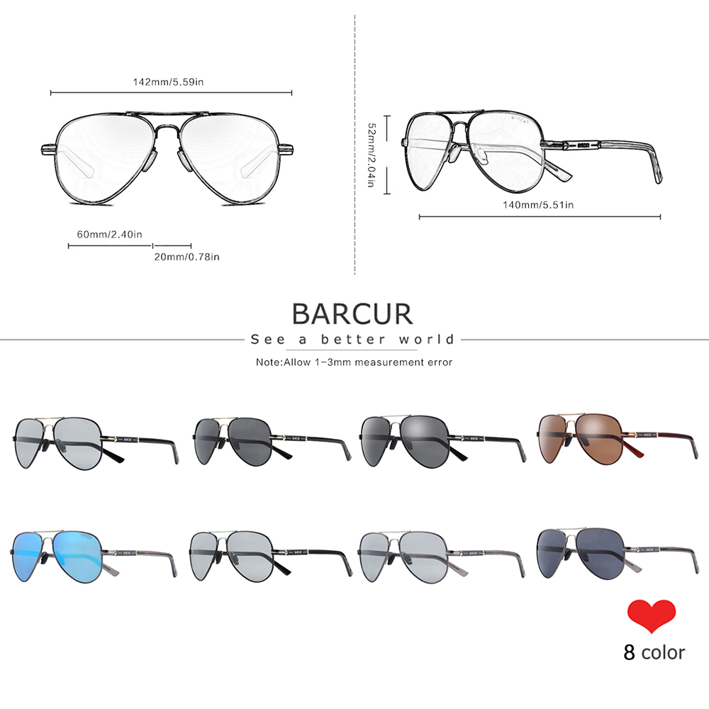 BARCUR spolaryzowane męskie ok – Sunglasses Aviator Polarized recenzja i cena