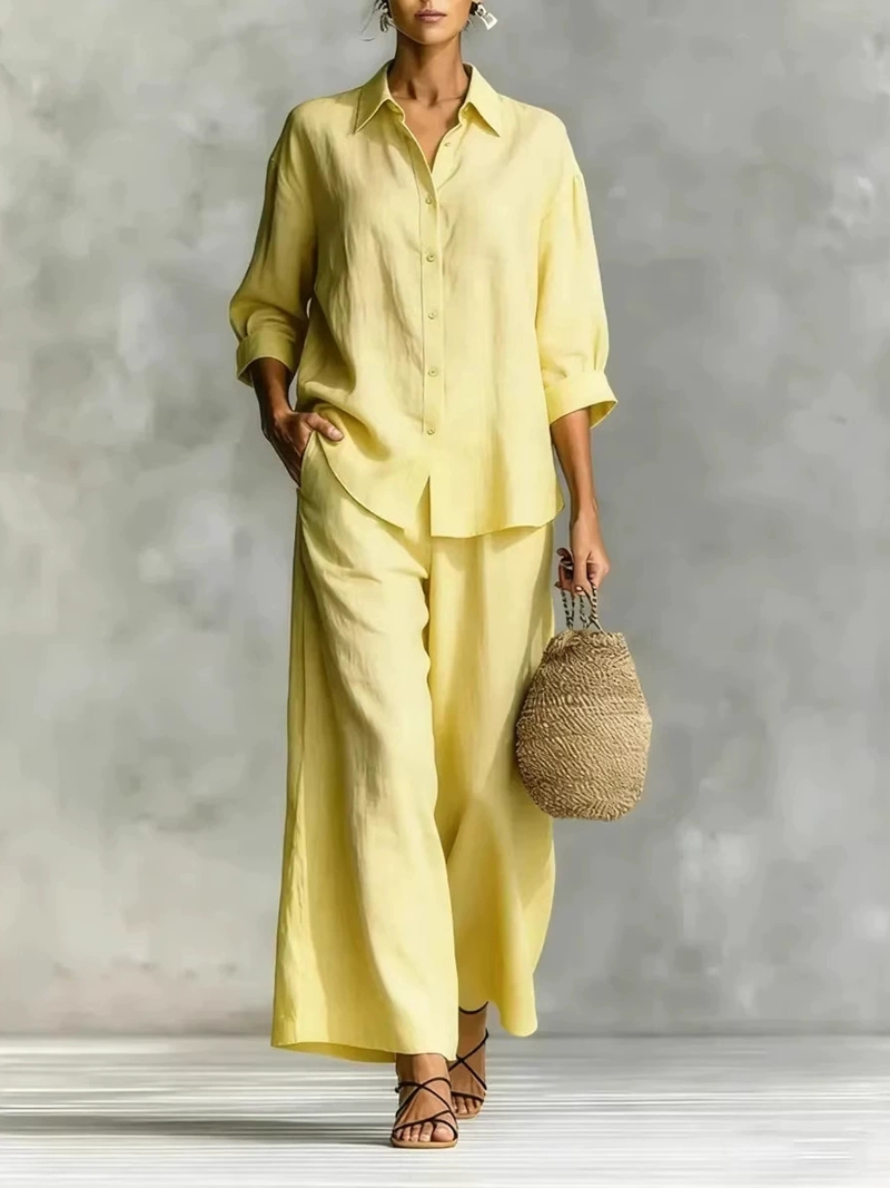 Damski nowy zestaw: koszula z  – Linen Shirt Breathable recenzja i cena